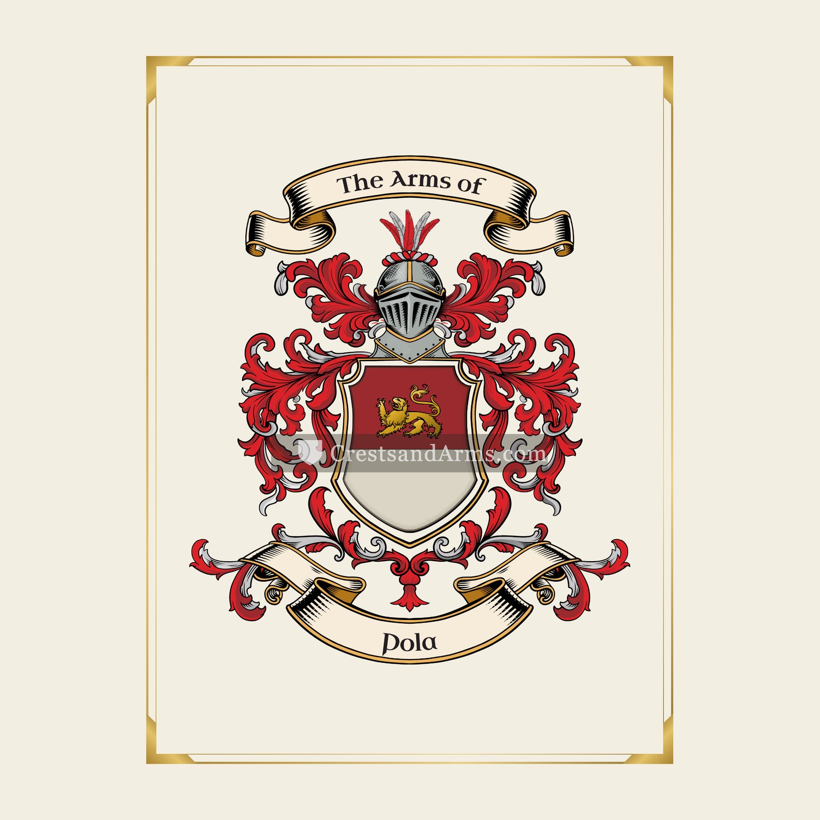 With gold border