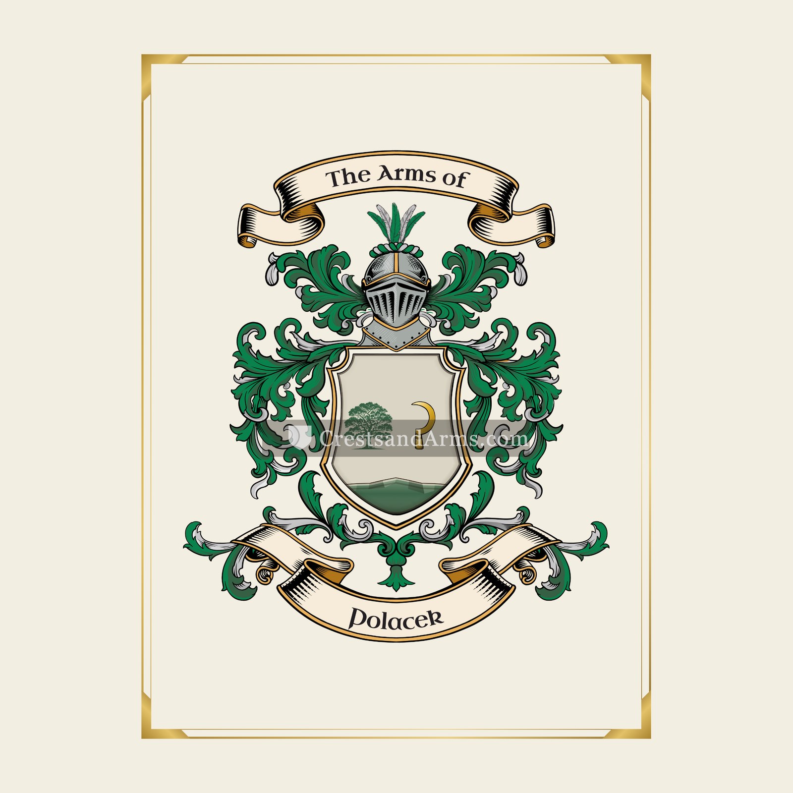 With gold border