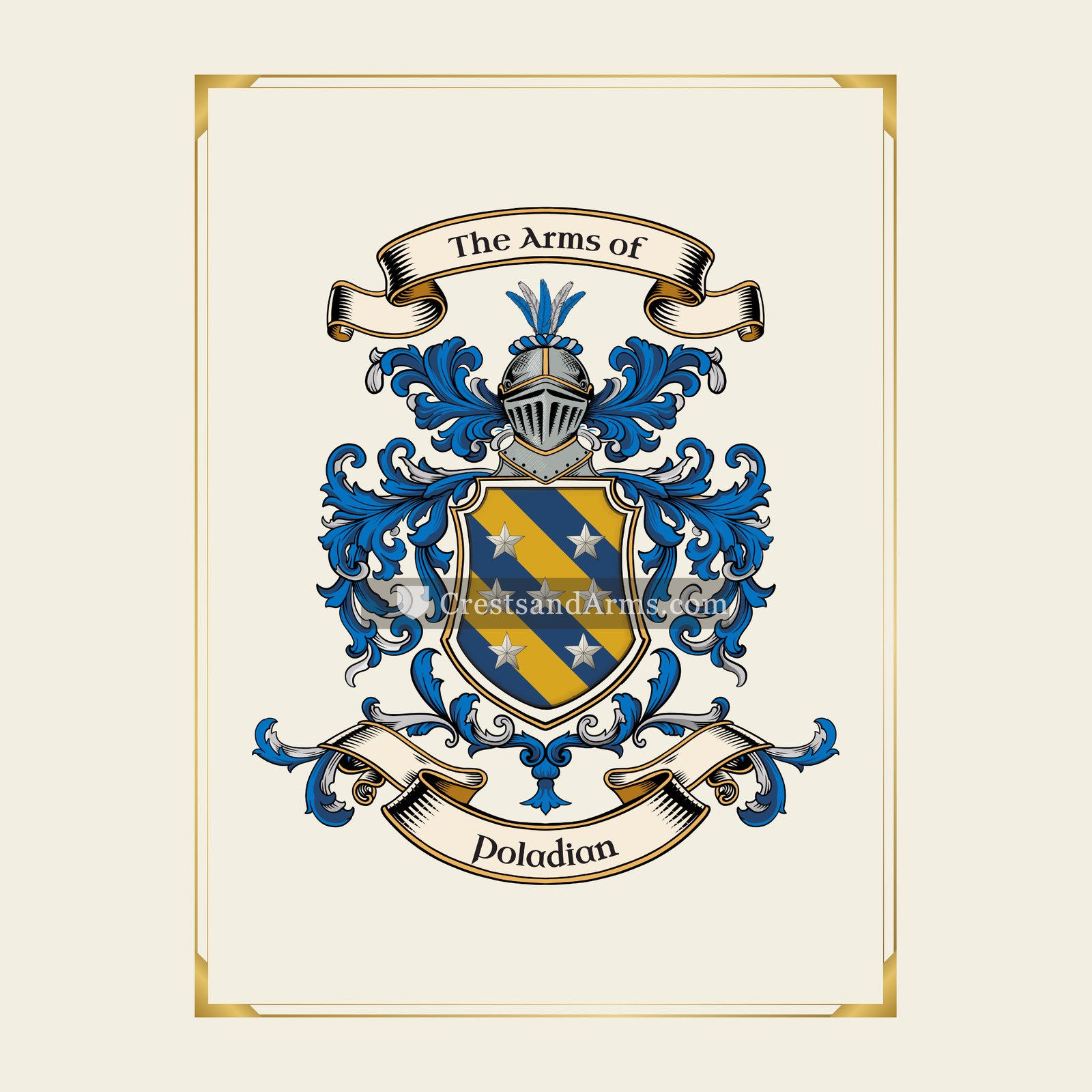 With gold border