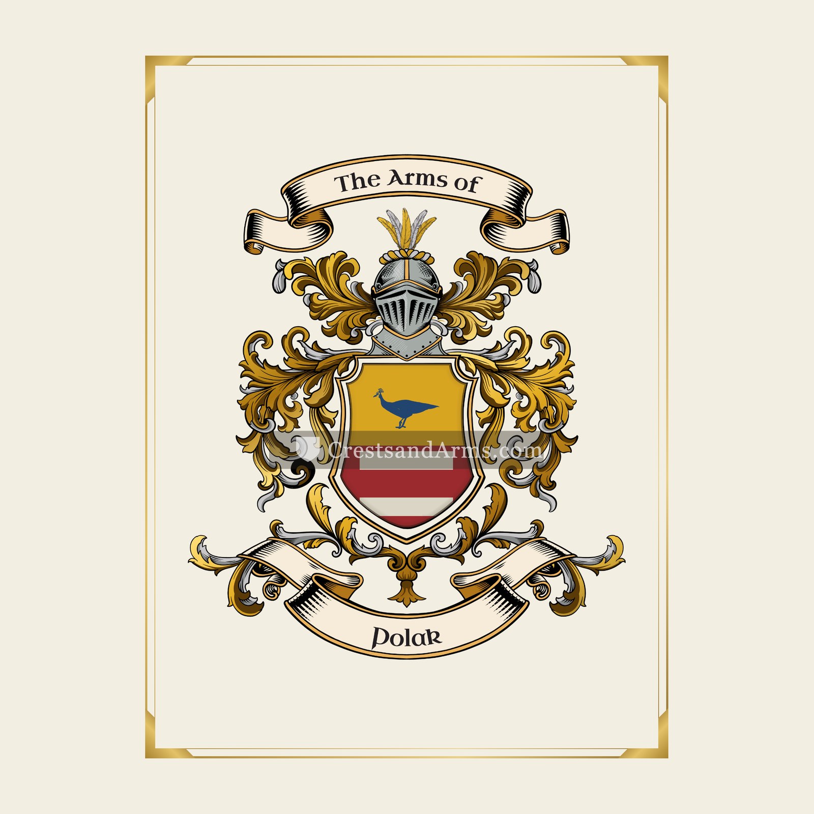 With gold border