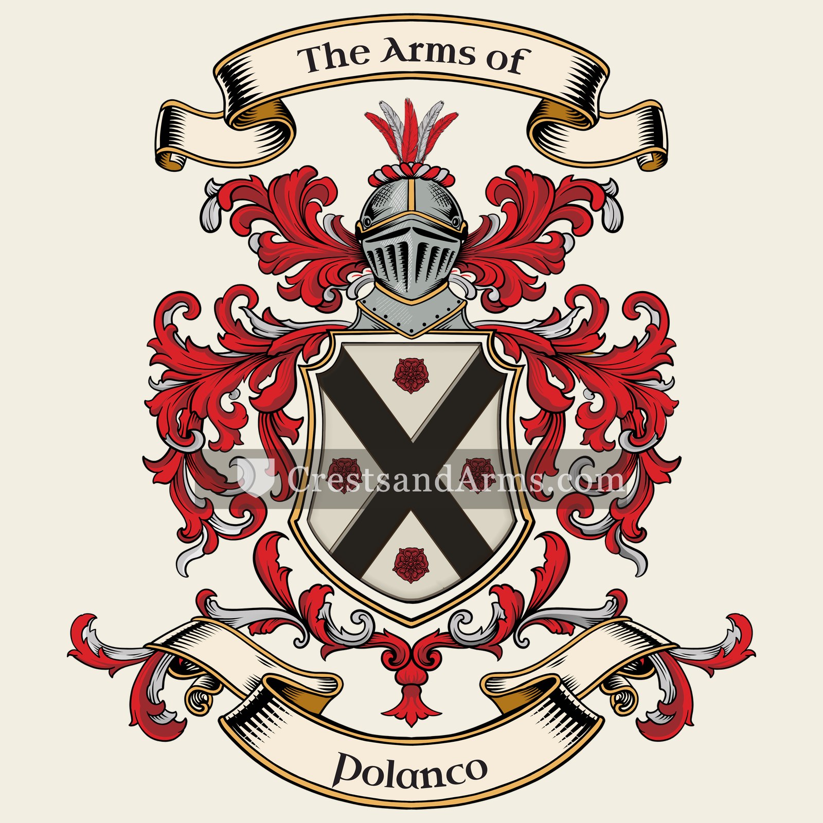 The Polanco coat of arms, drawn from the recorded blazon
