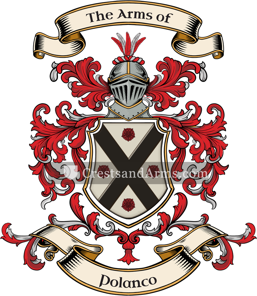 The Polanco coat of arms, drawn from the recorded blazon