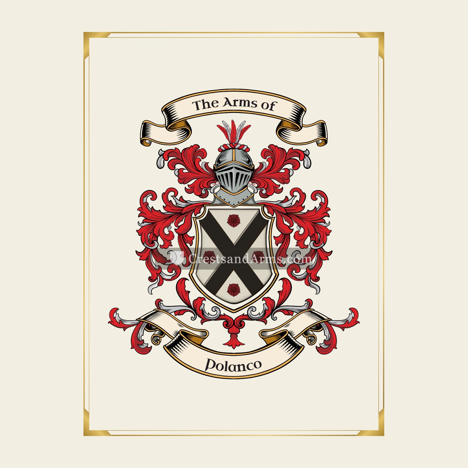 With gold border