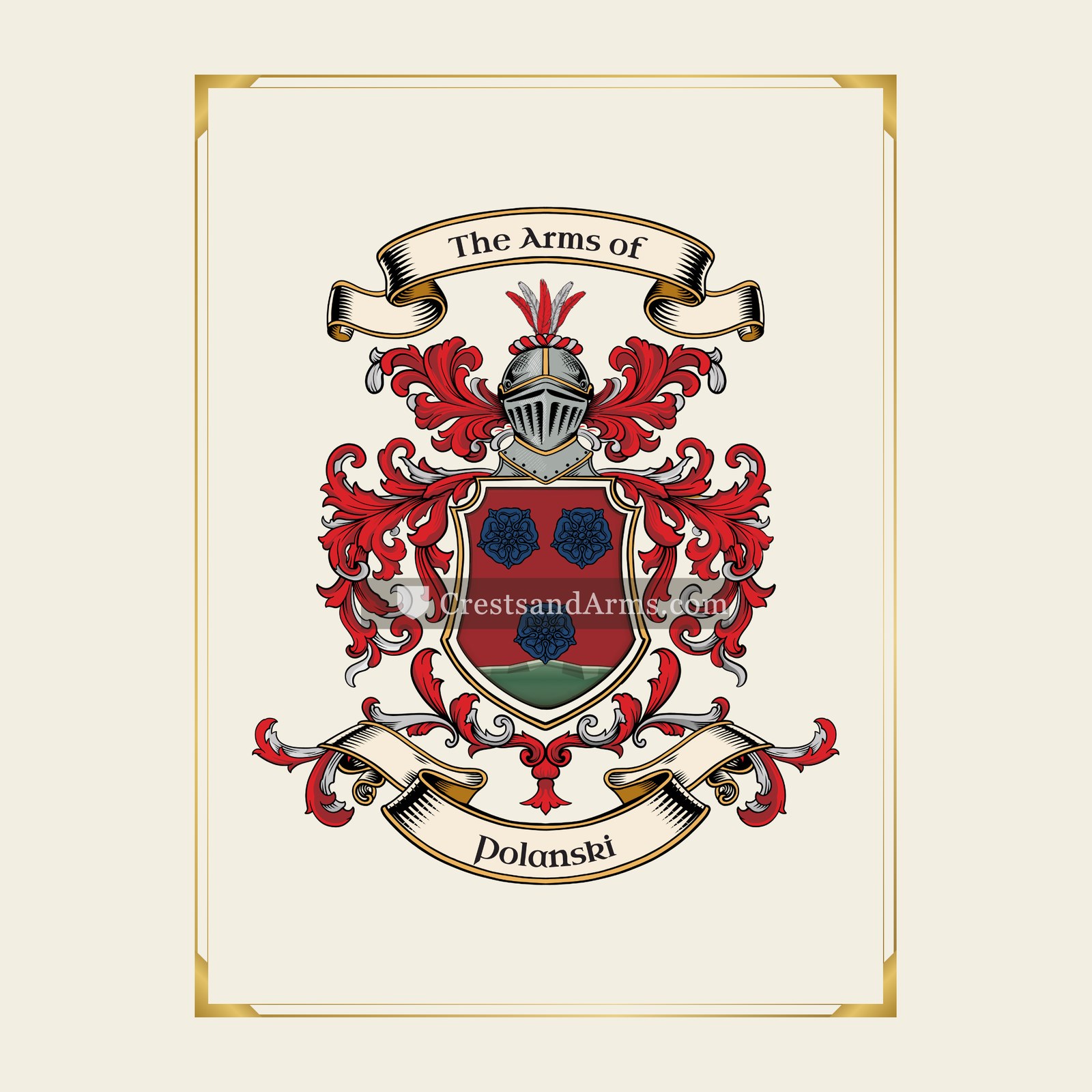 With gold border
