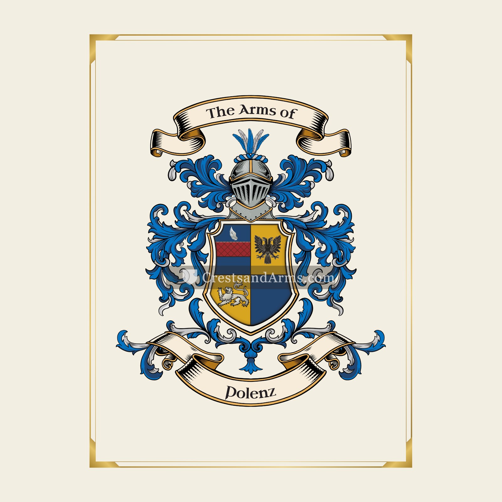 With gold border