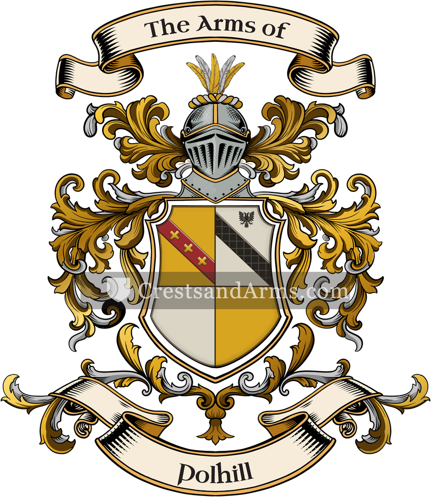 The Polhill coat of arms, drawn from the recorded blazon