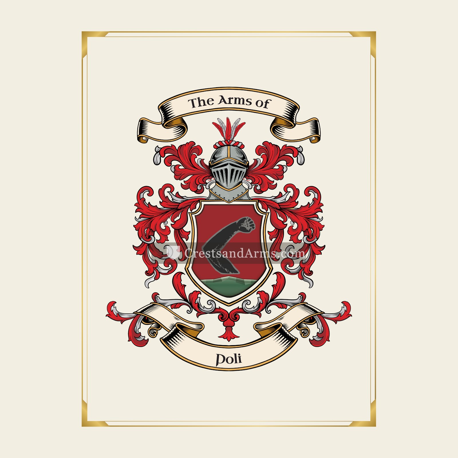 With gold border