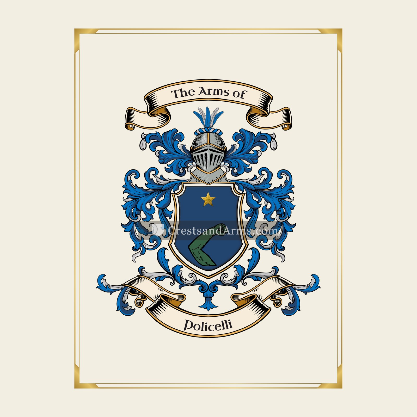 With gold border