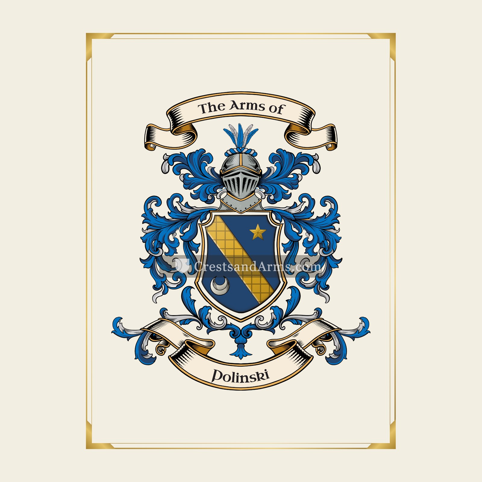 With gold border