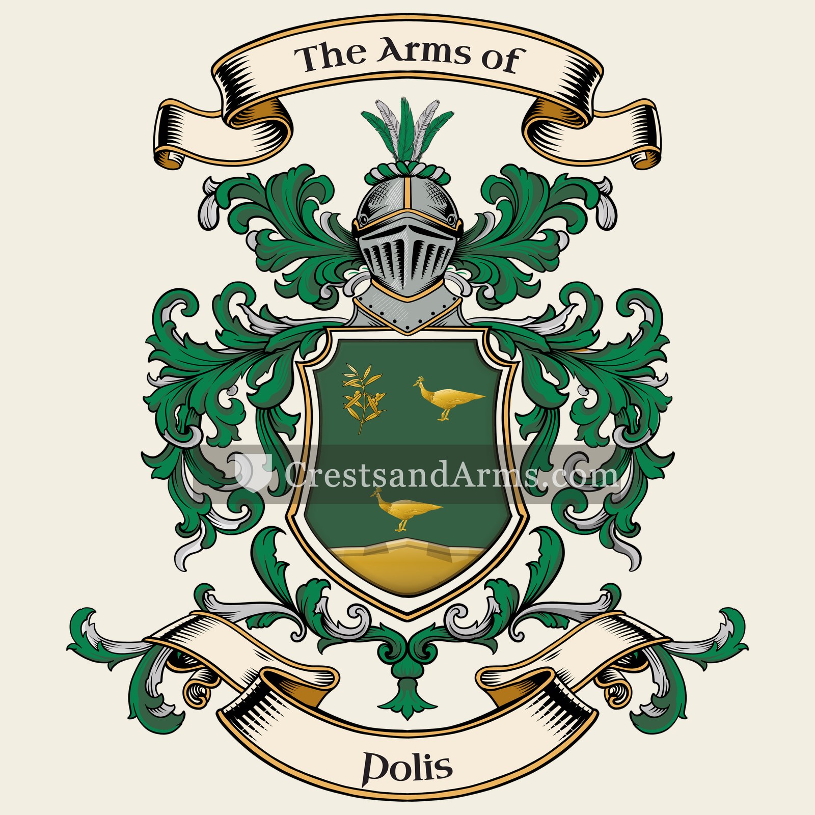 The Polis coat of arms, drawn from the recorded blazon