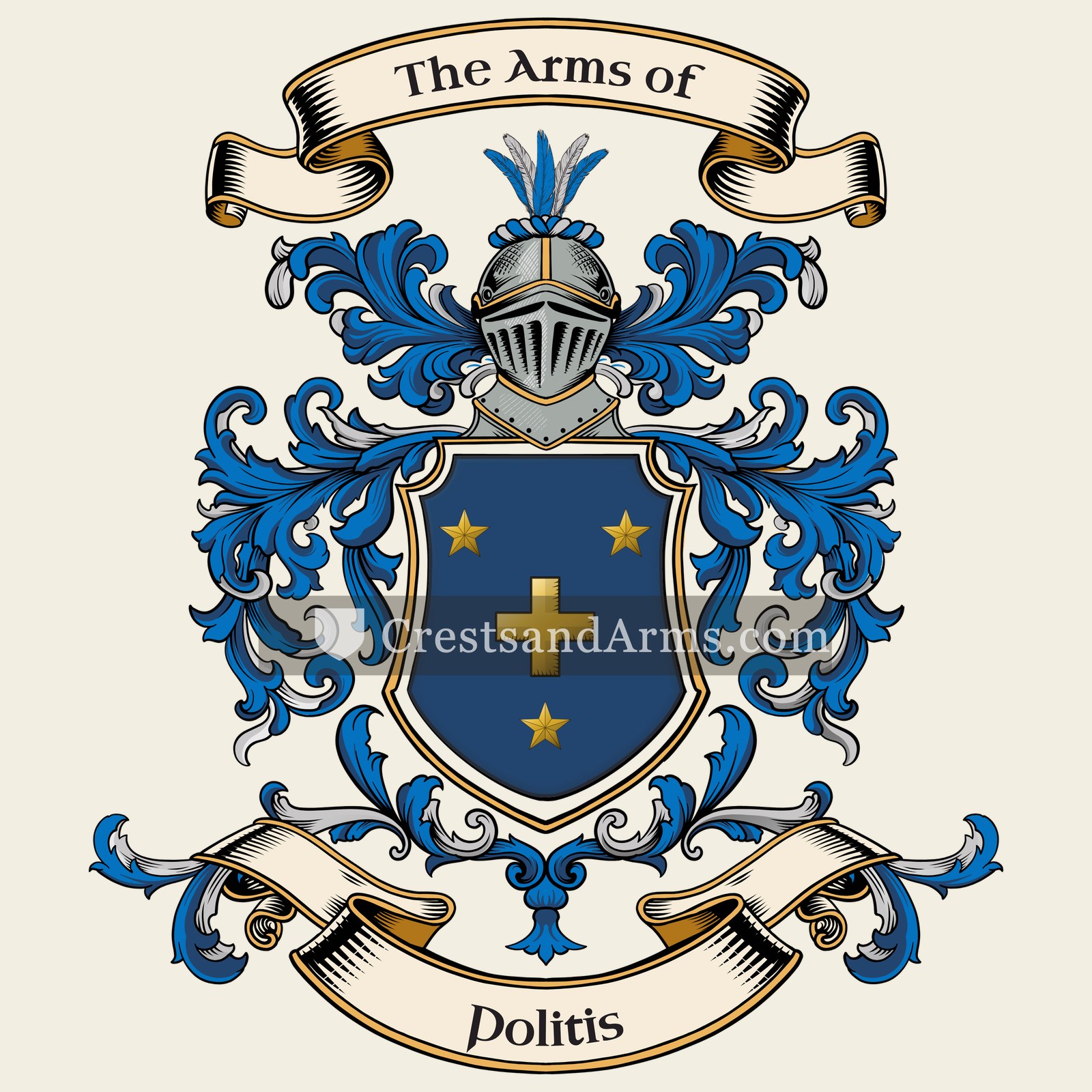 The Politis coat of arms, drawn from the recorded blazon
