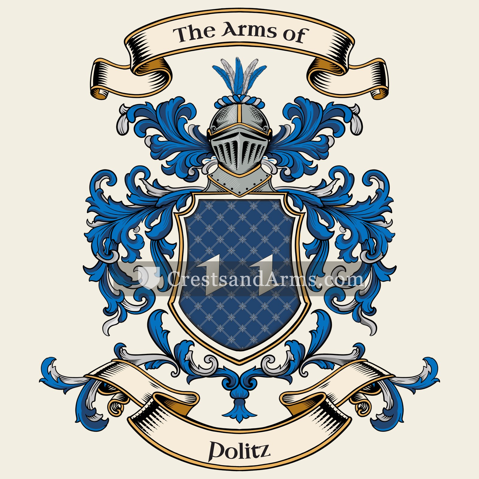 The Politz coat of arms, drawn from the recorded blazon