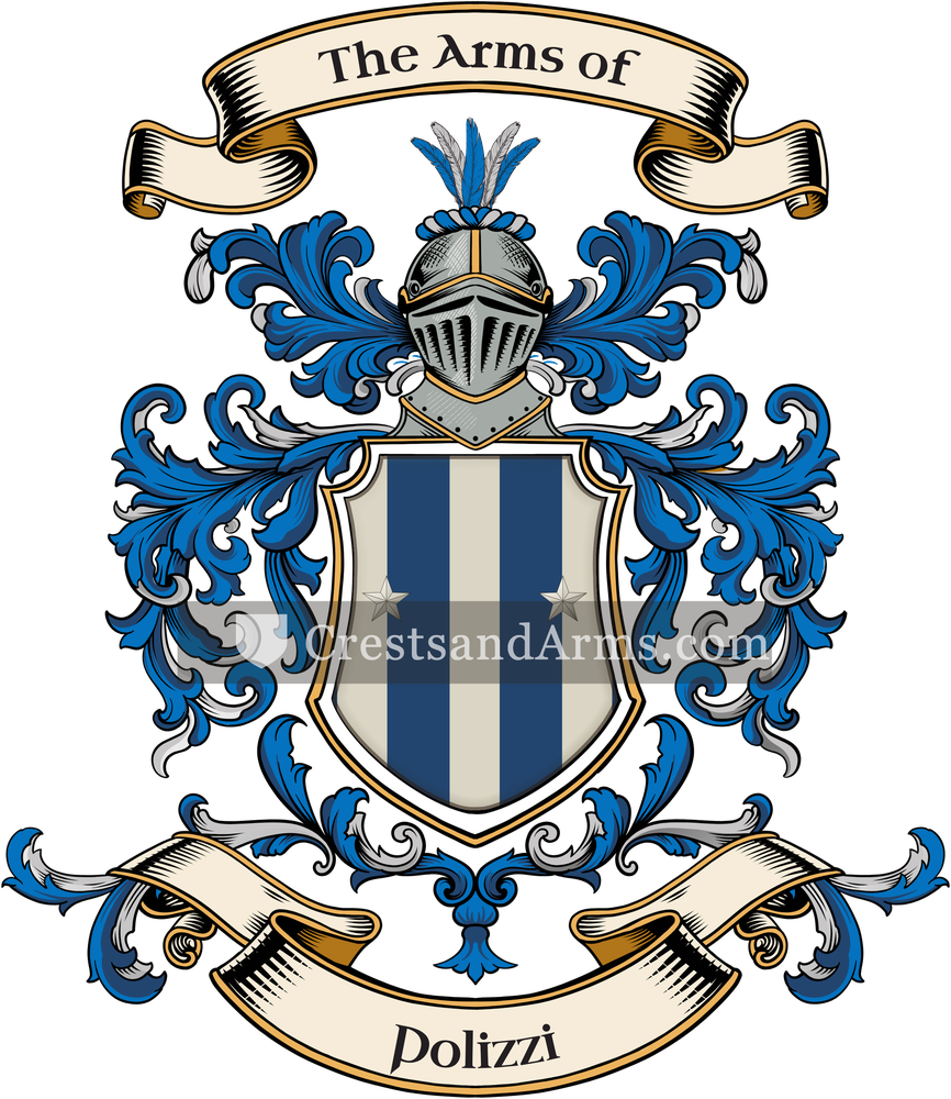 The Polizzi coat of arms, drawn from the recorded blazon