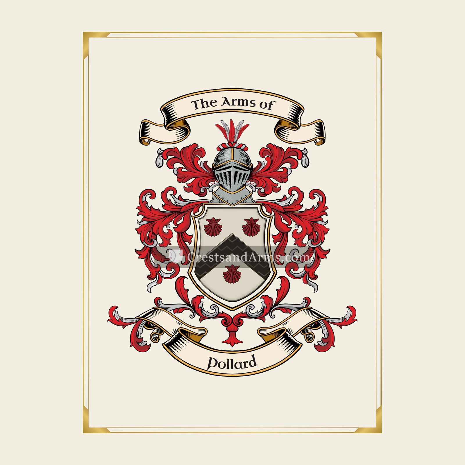 With gold border