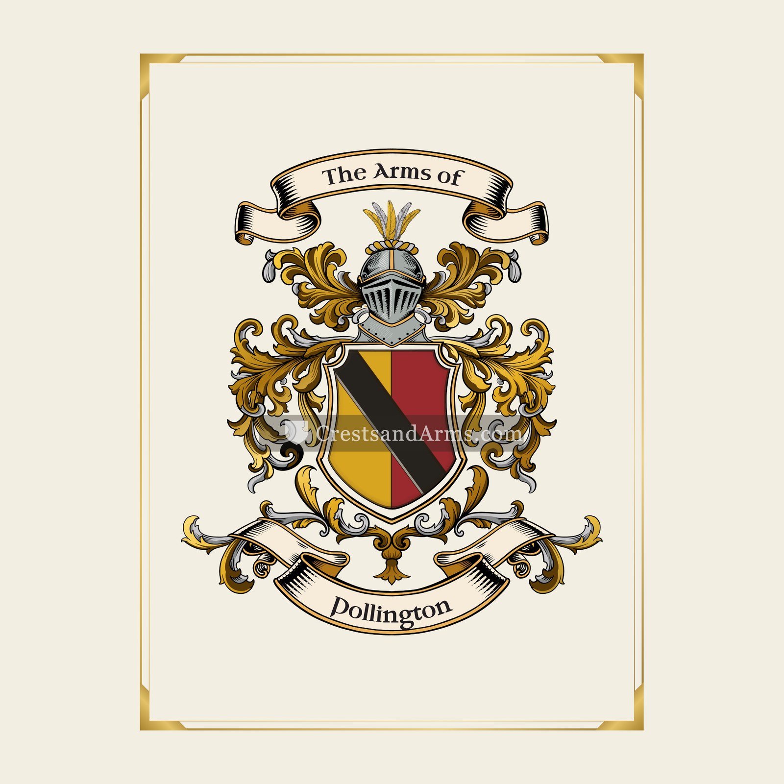 With gold border