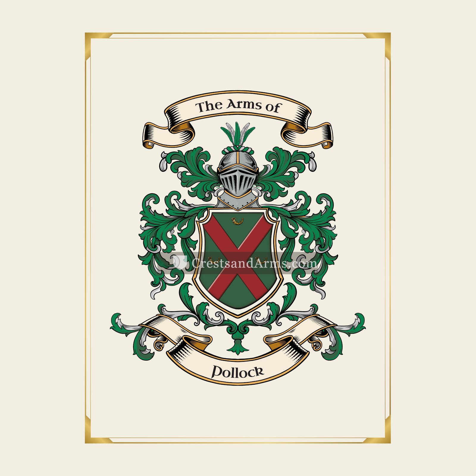 With gold border