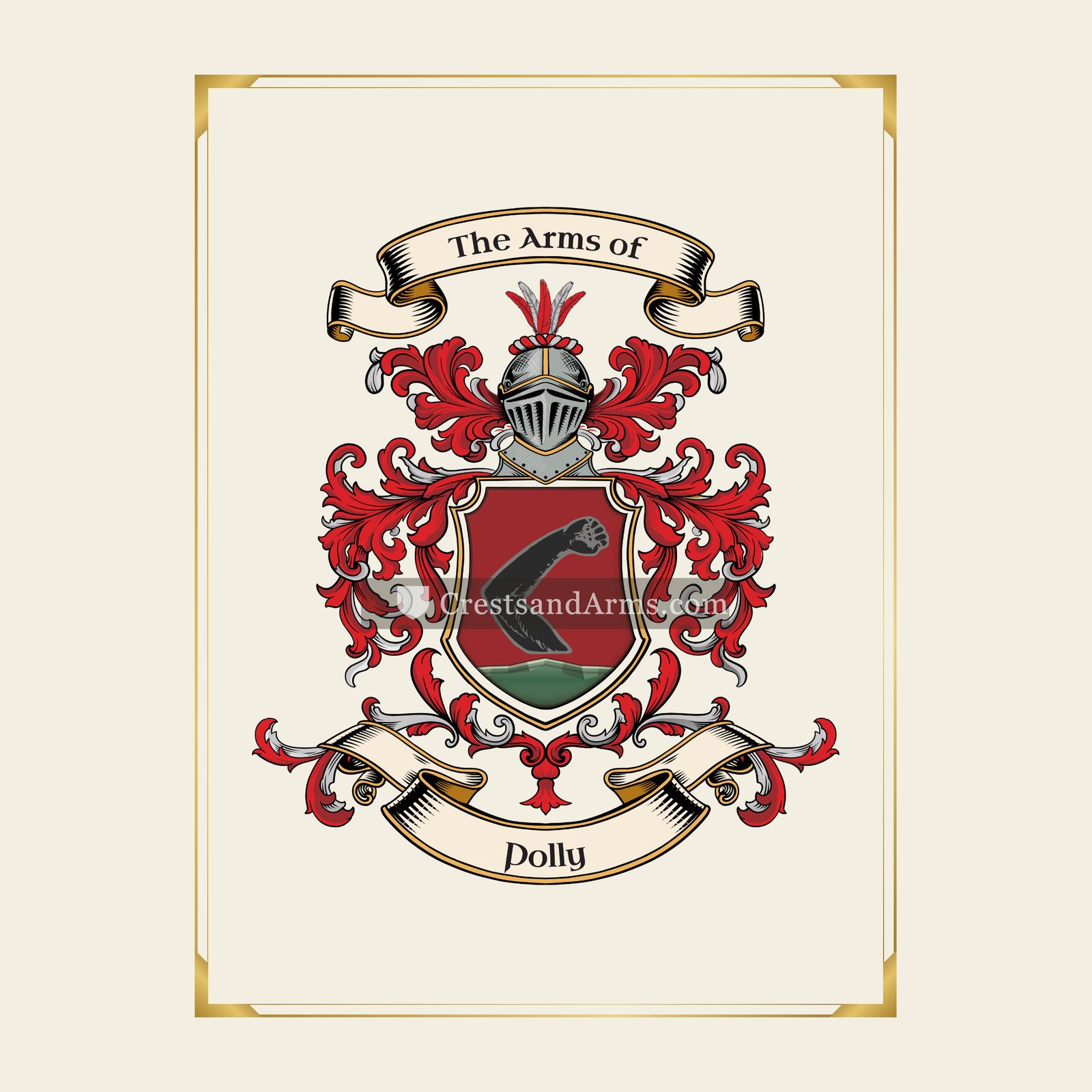 With gold border