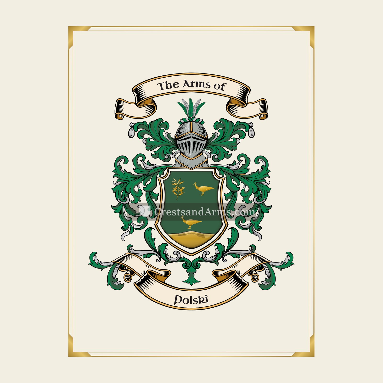 With gold border
