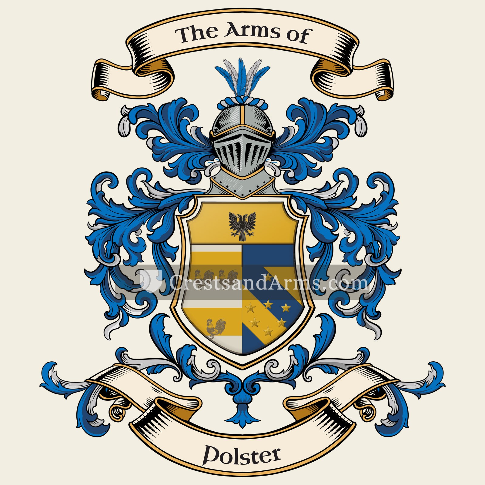 The Polster coat of arms, drawn from the recorded blazon