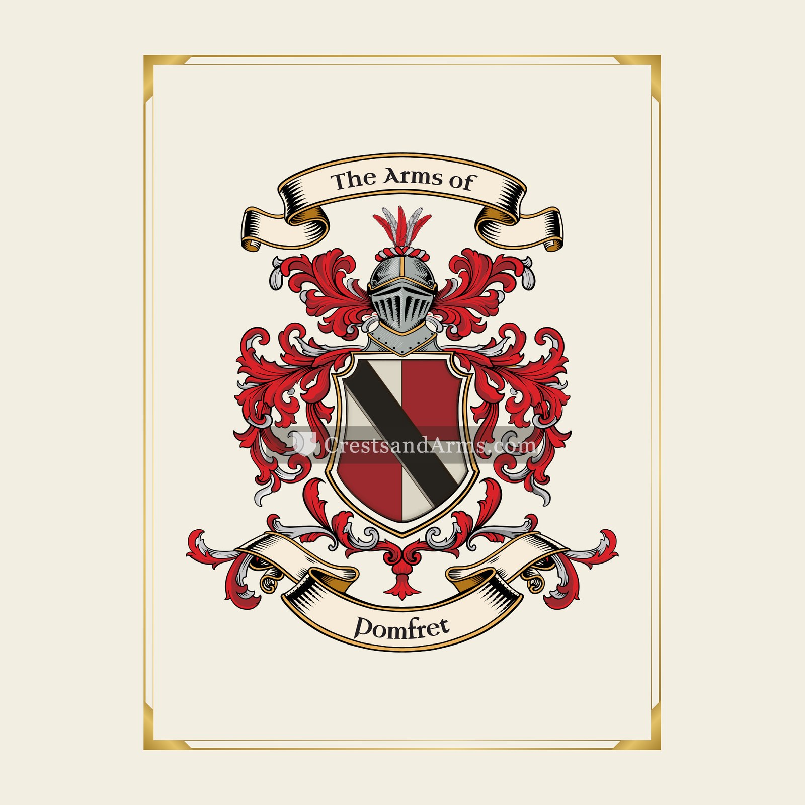 With gold border