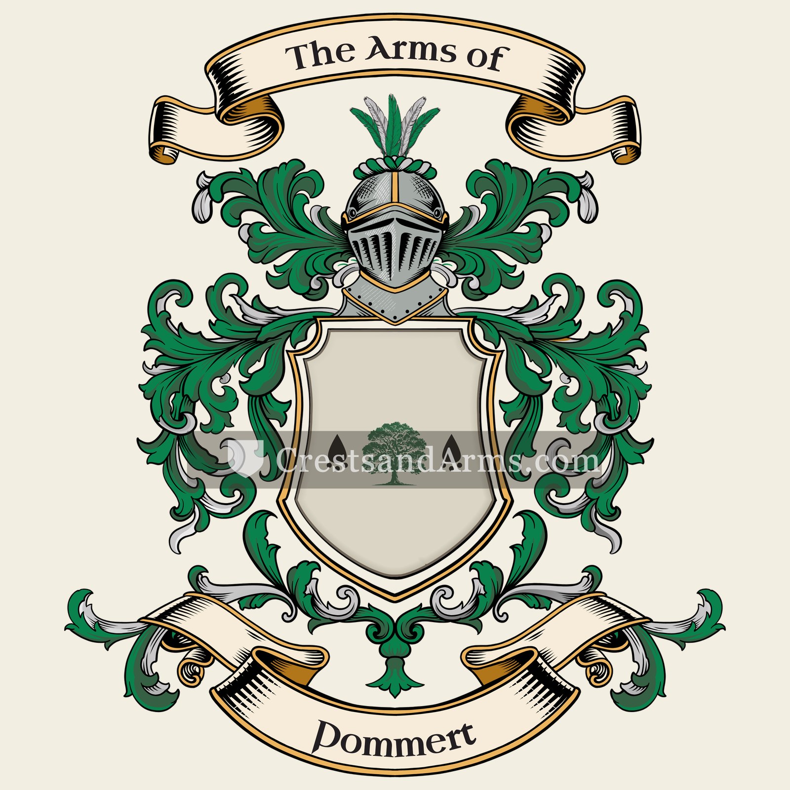 The Pommert coat of arms, drawn from the recorded blazon
