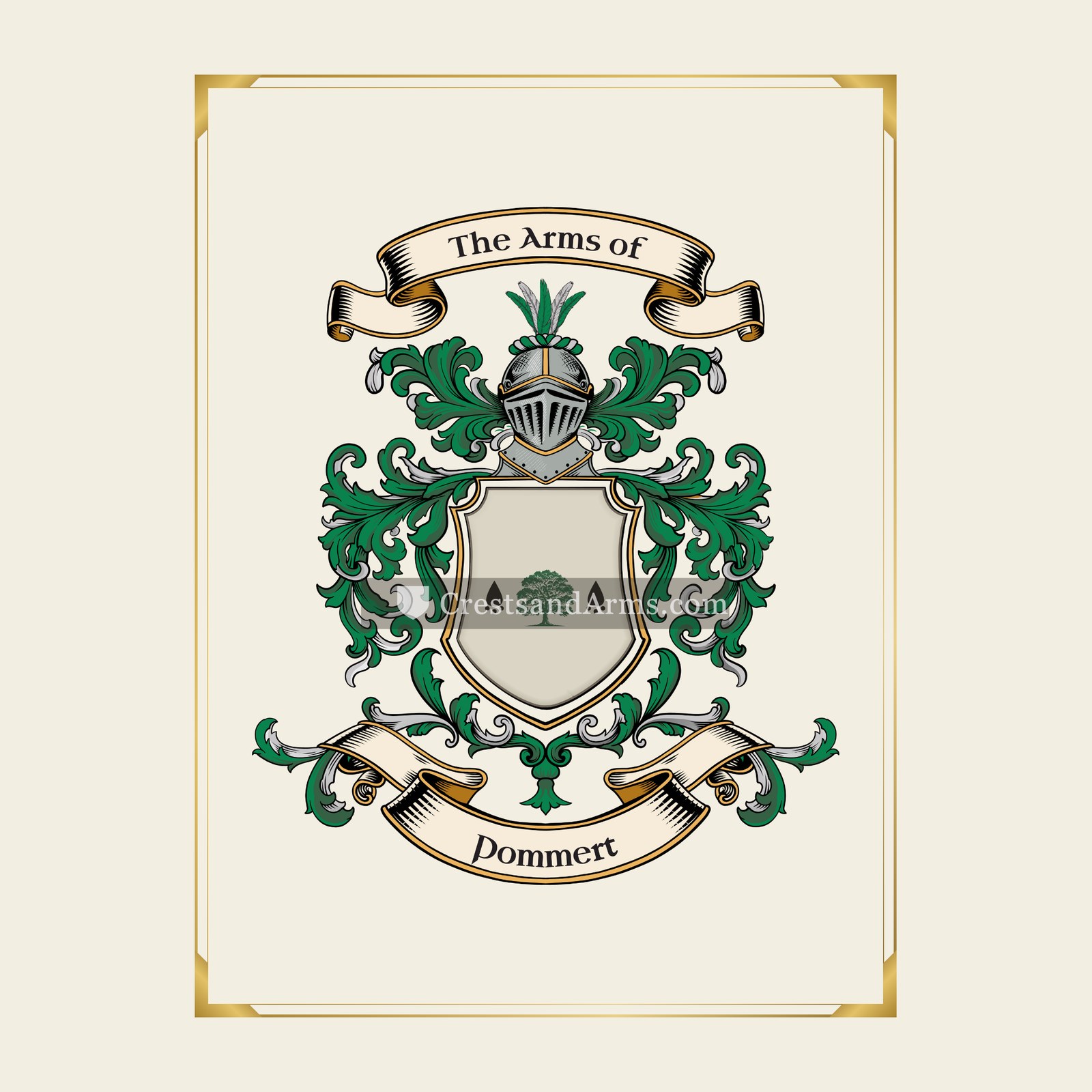 With gold border