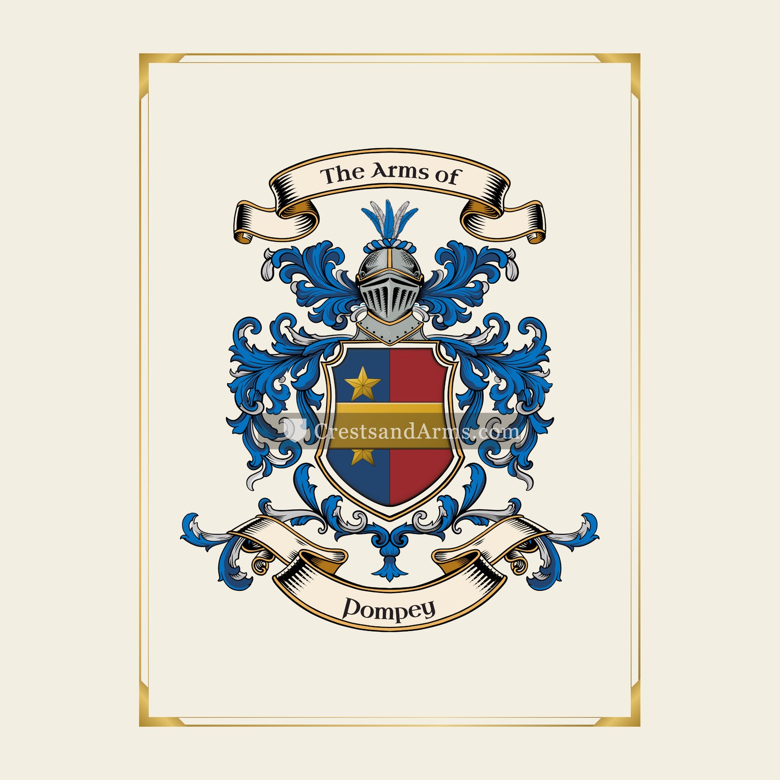With gold border