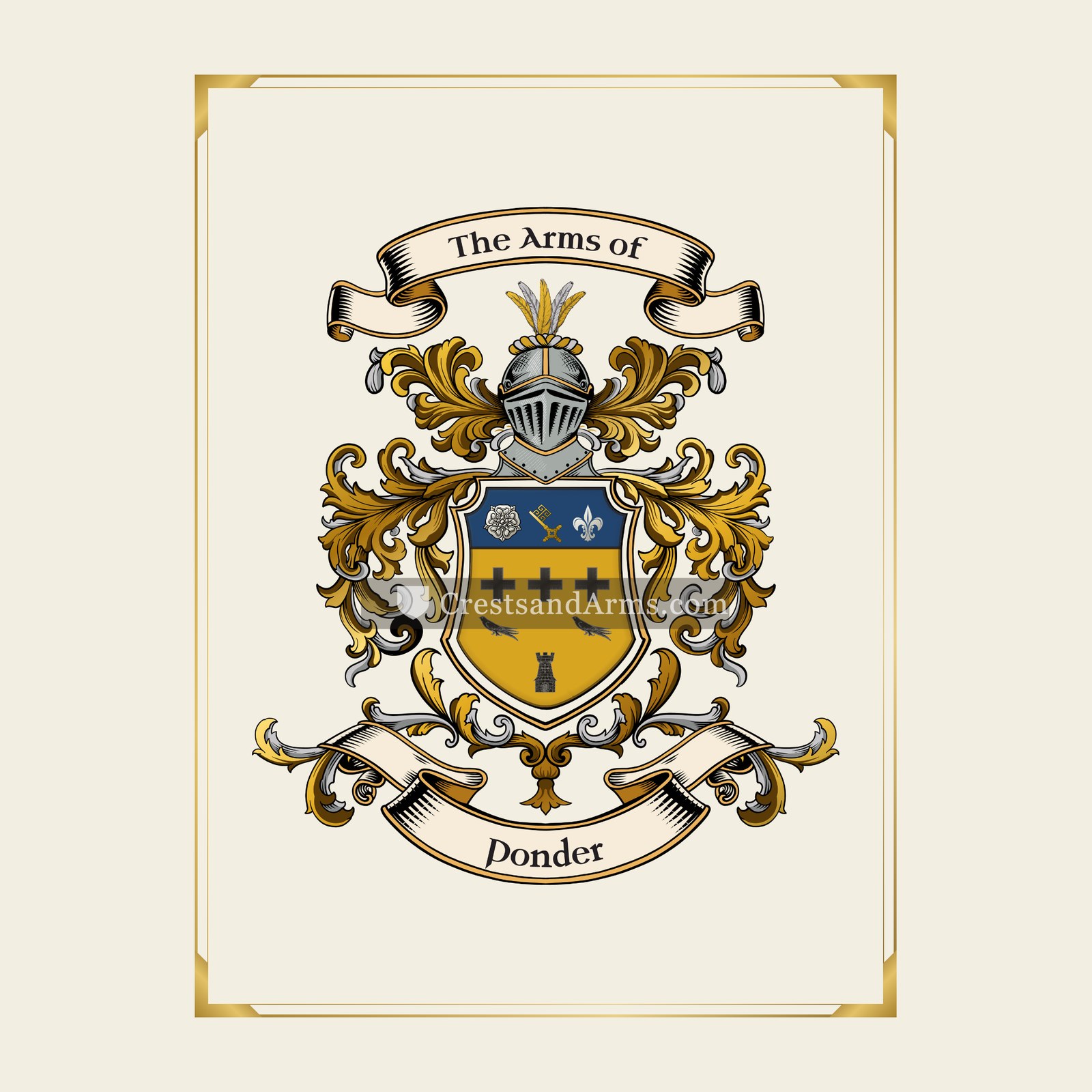 With gold border