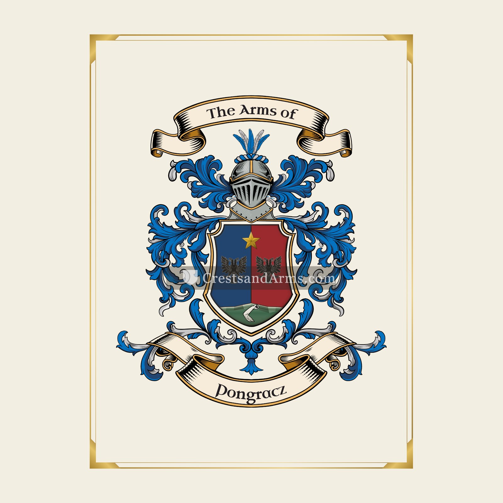 With gold border