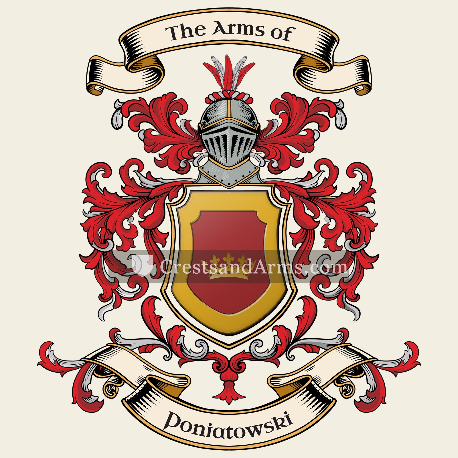 The Poniatowski coat of arms, drawn from the recorded blazon