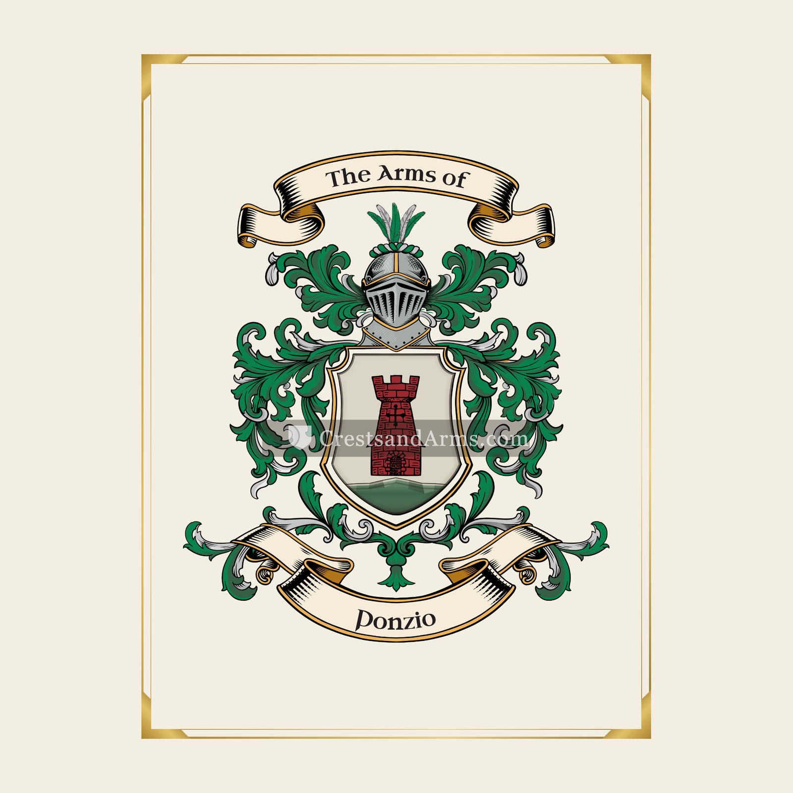 With gold border