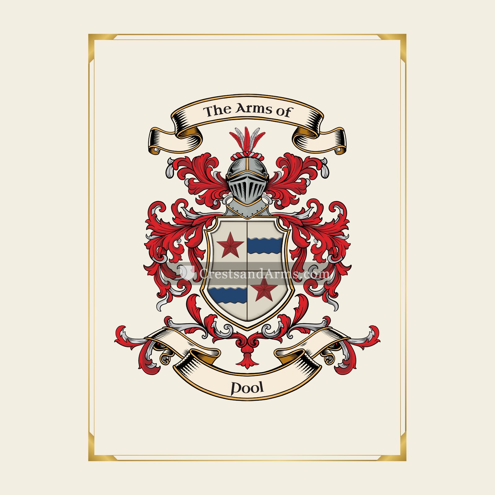 With gold border