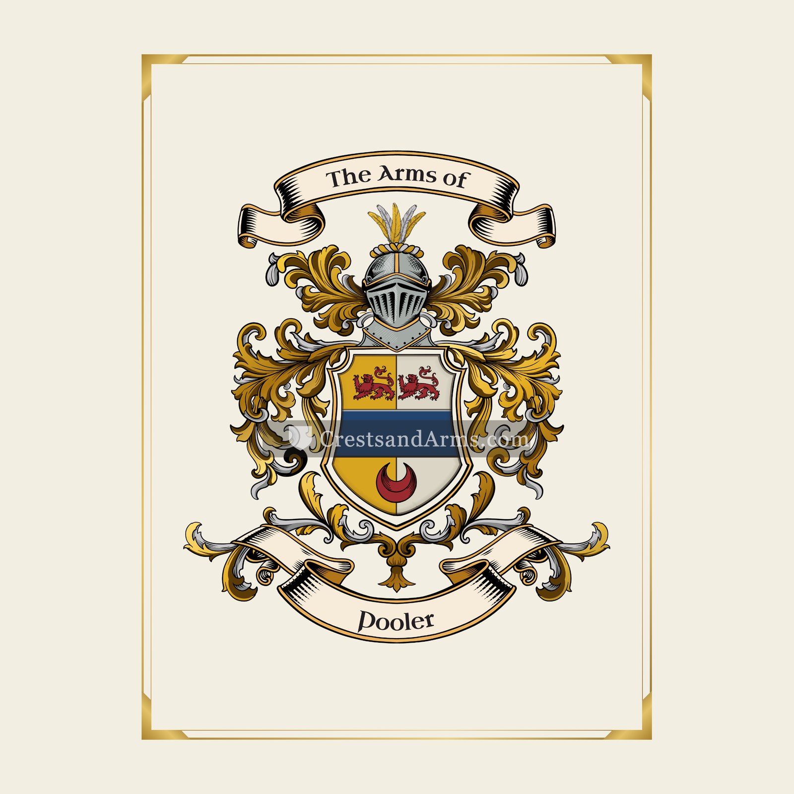 With gold border