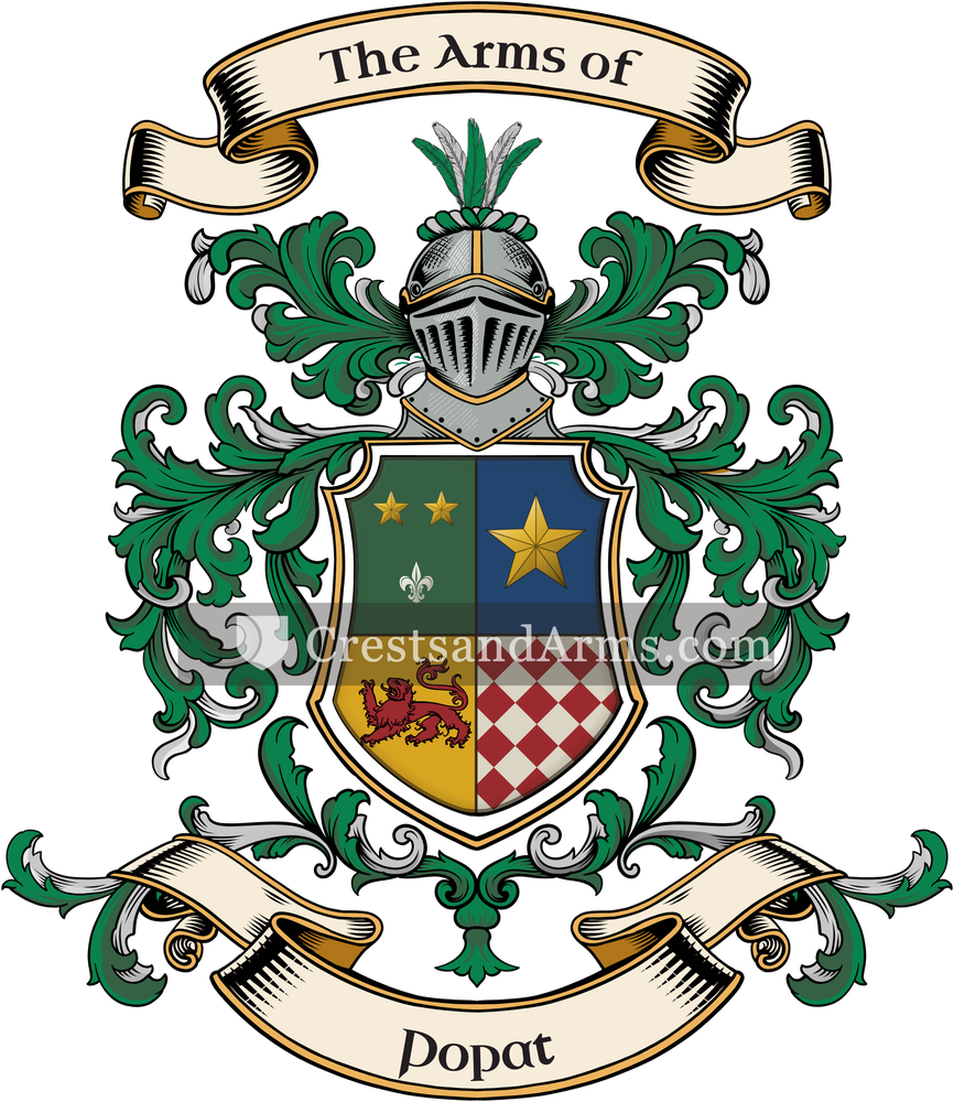 The Popat coat of arms, drawn from the recorded blazon