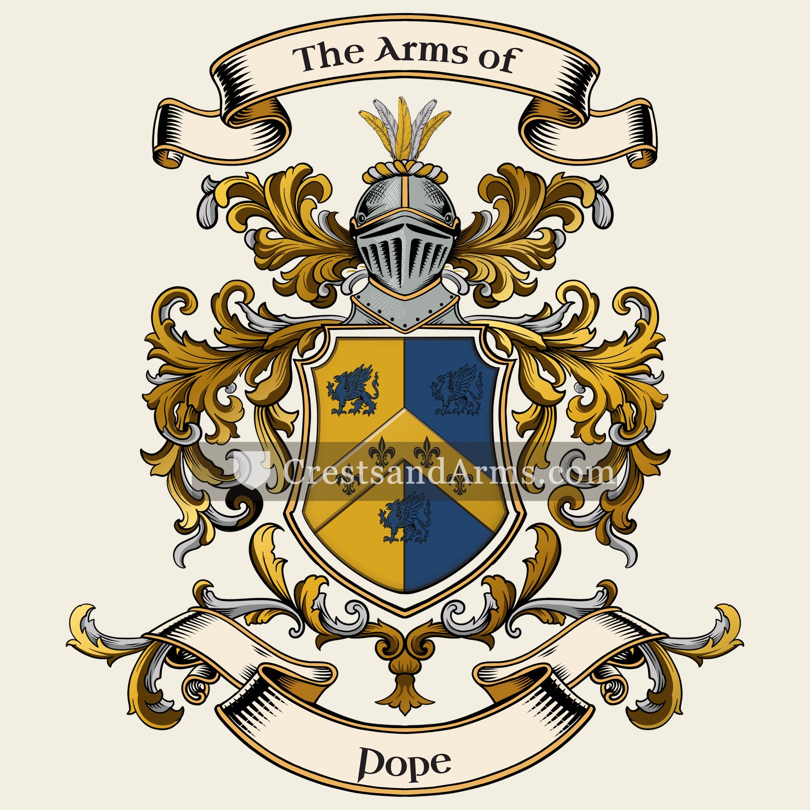 The Pope coat of arms, drawn from the recorded blazon