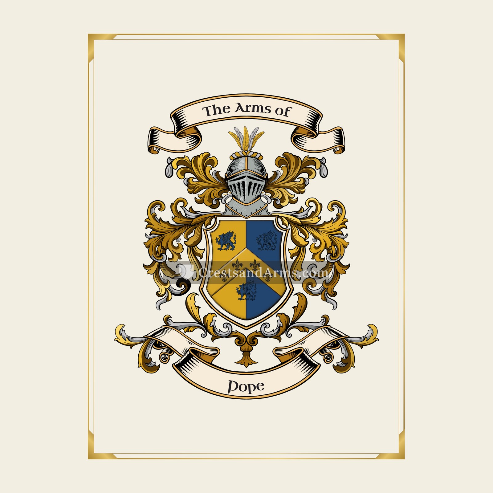 With gold border