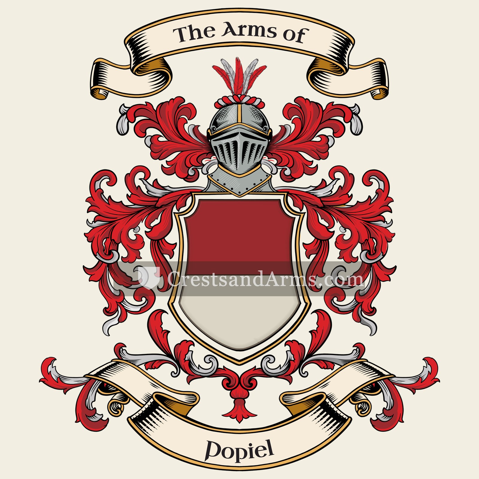 The Popiel coat of arms, drawn from the recorded blazon