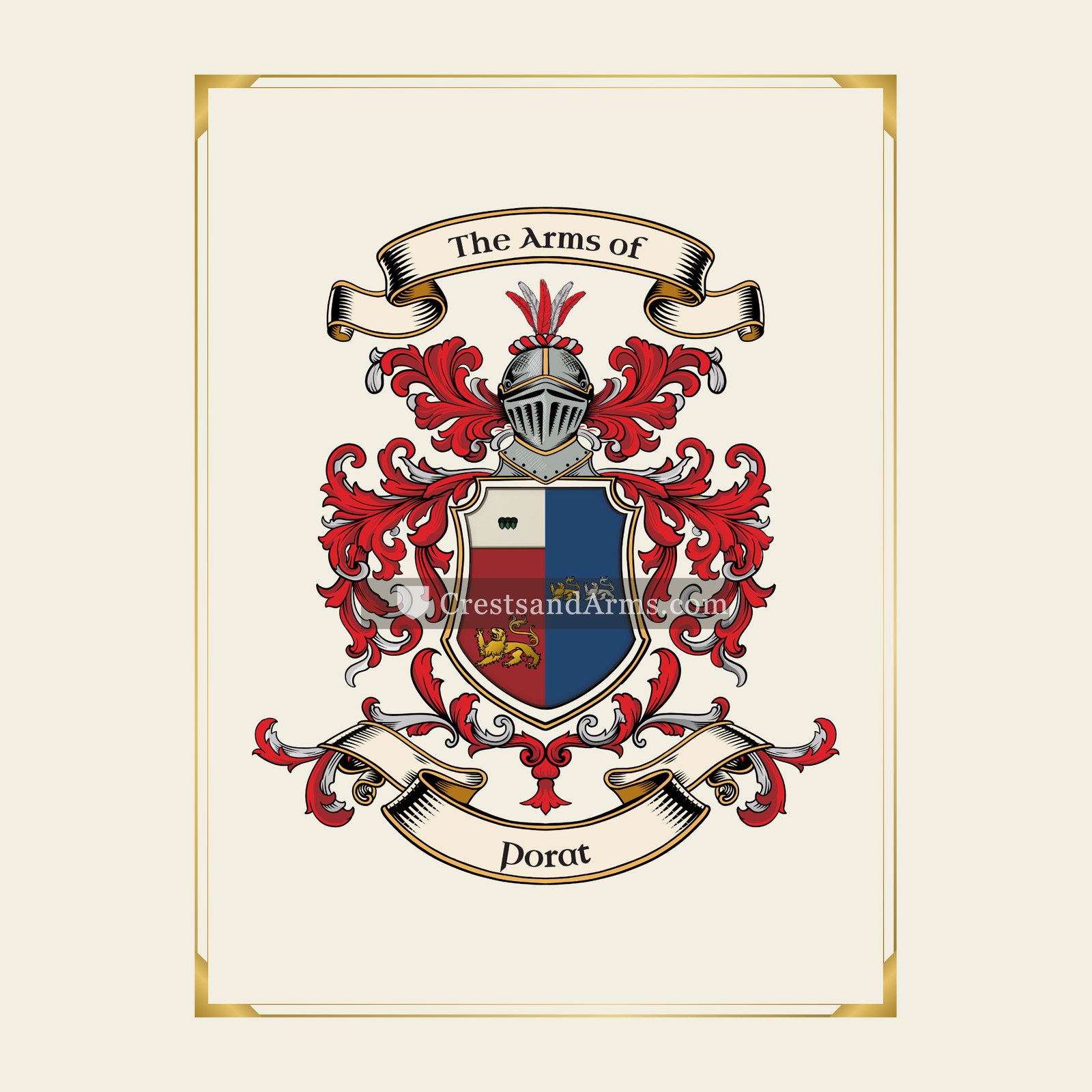 With gold border
