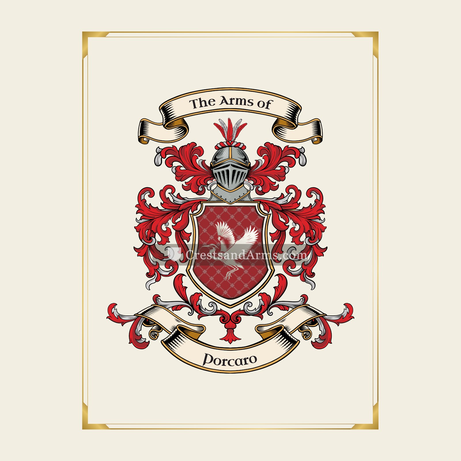 With gold border