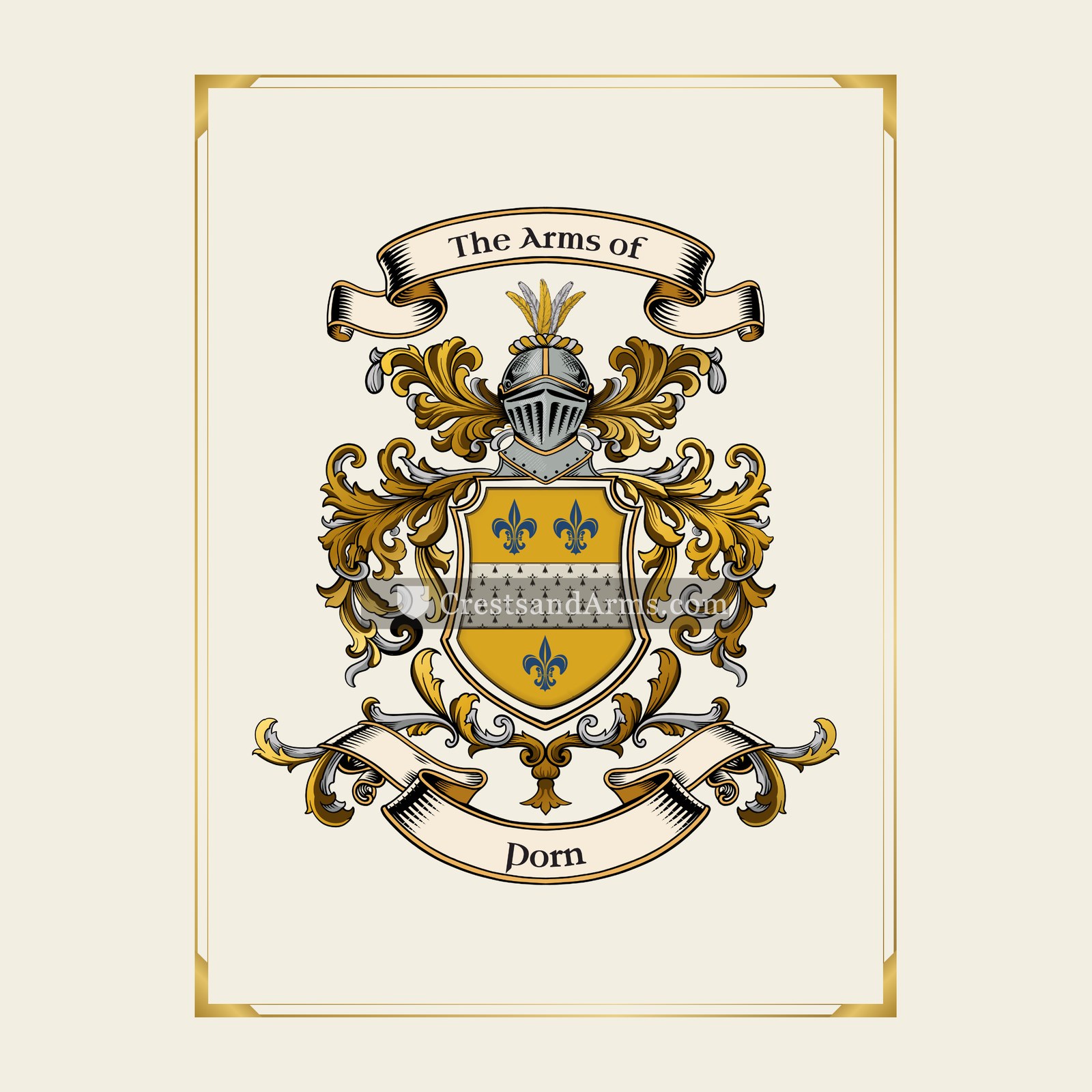 With gold border