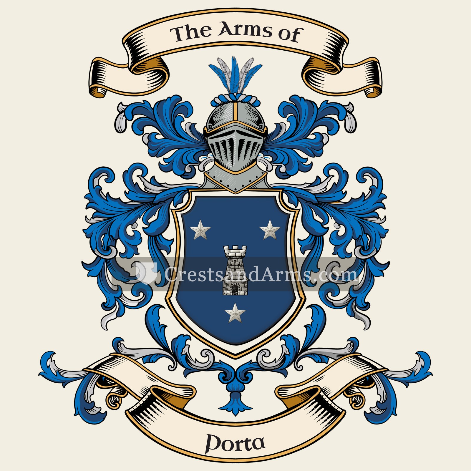 The Porta coat of arms, drawn from the recorded blazon