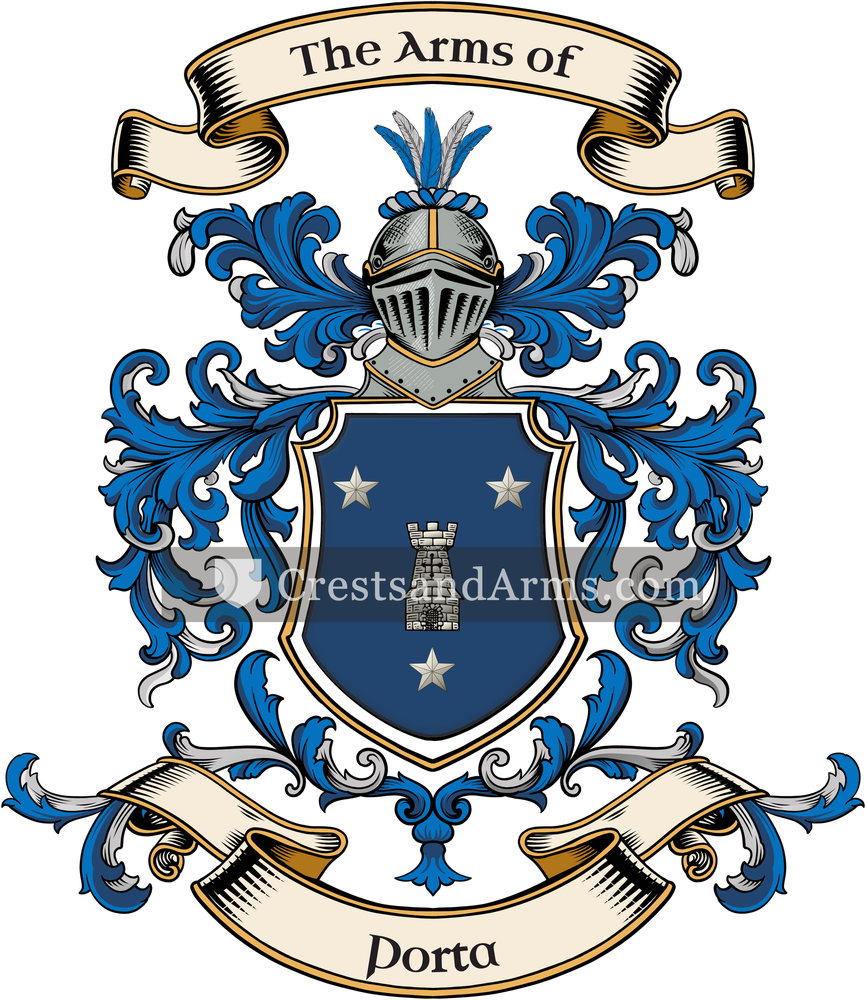 The Porta coat of arms, drawn from the recorded blazon