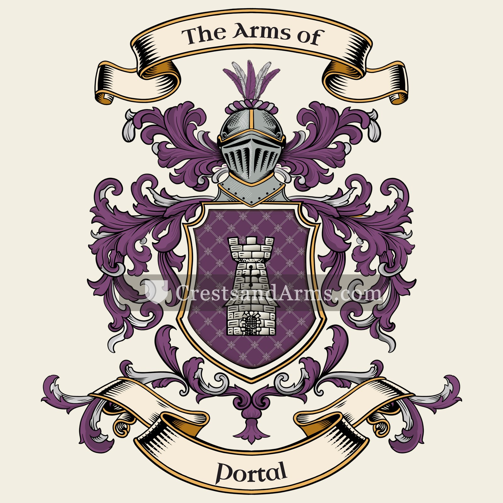 The Portal coat of arms, drawn from the recorded blazon