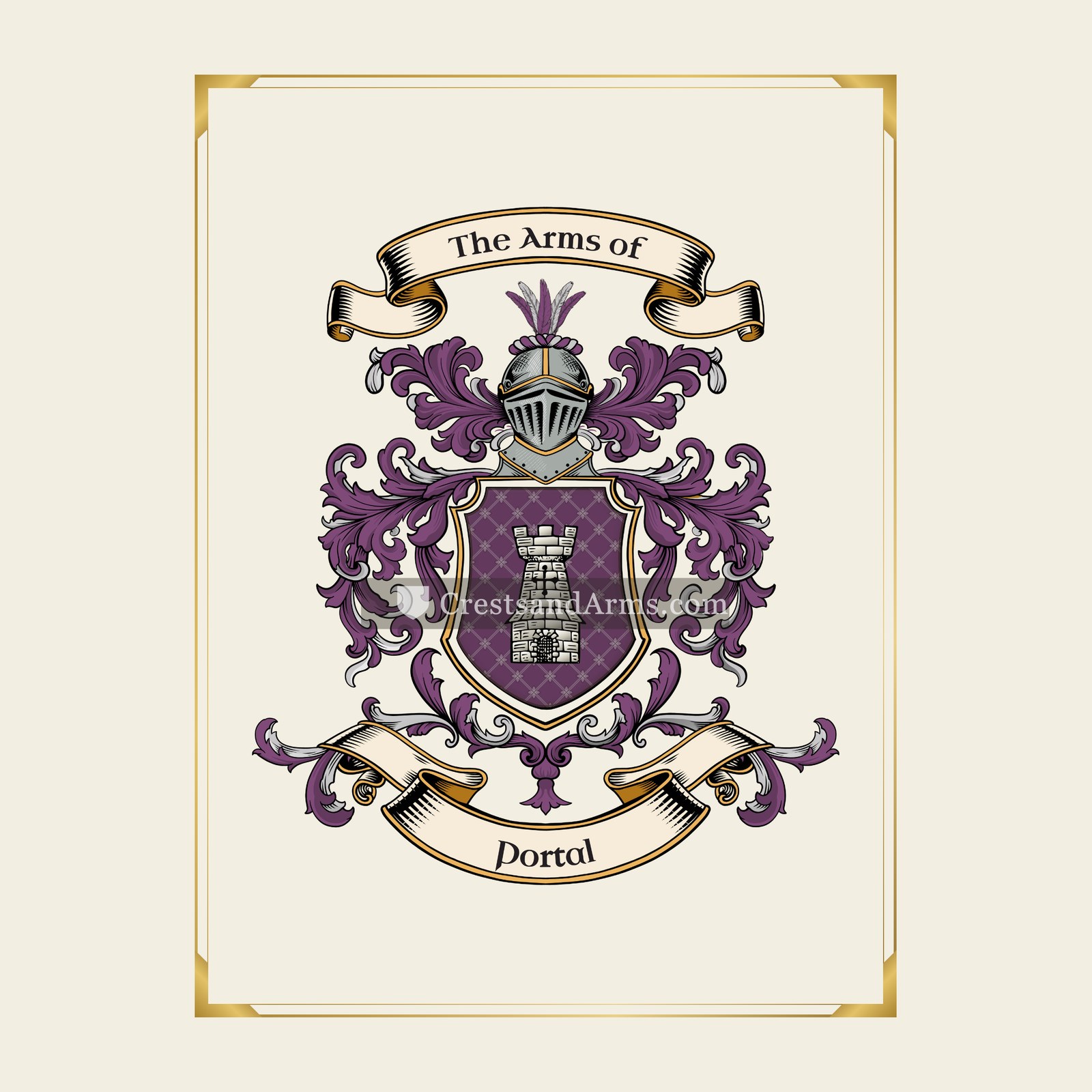 With gold border