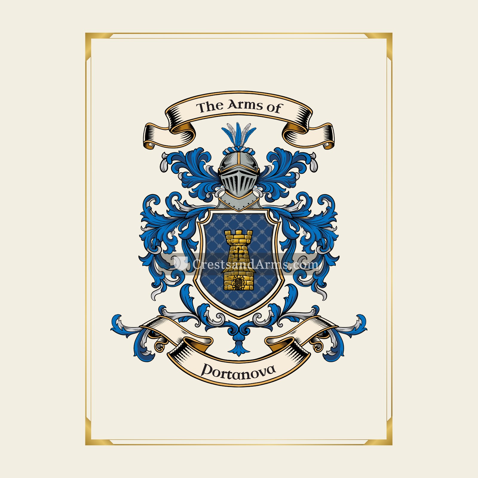 With gold border