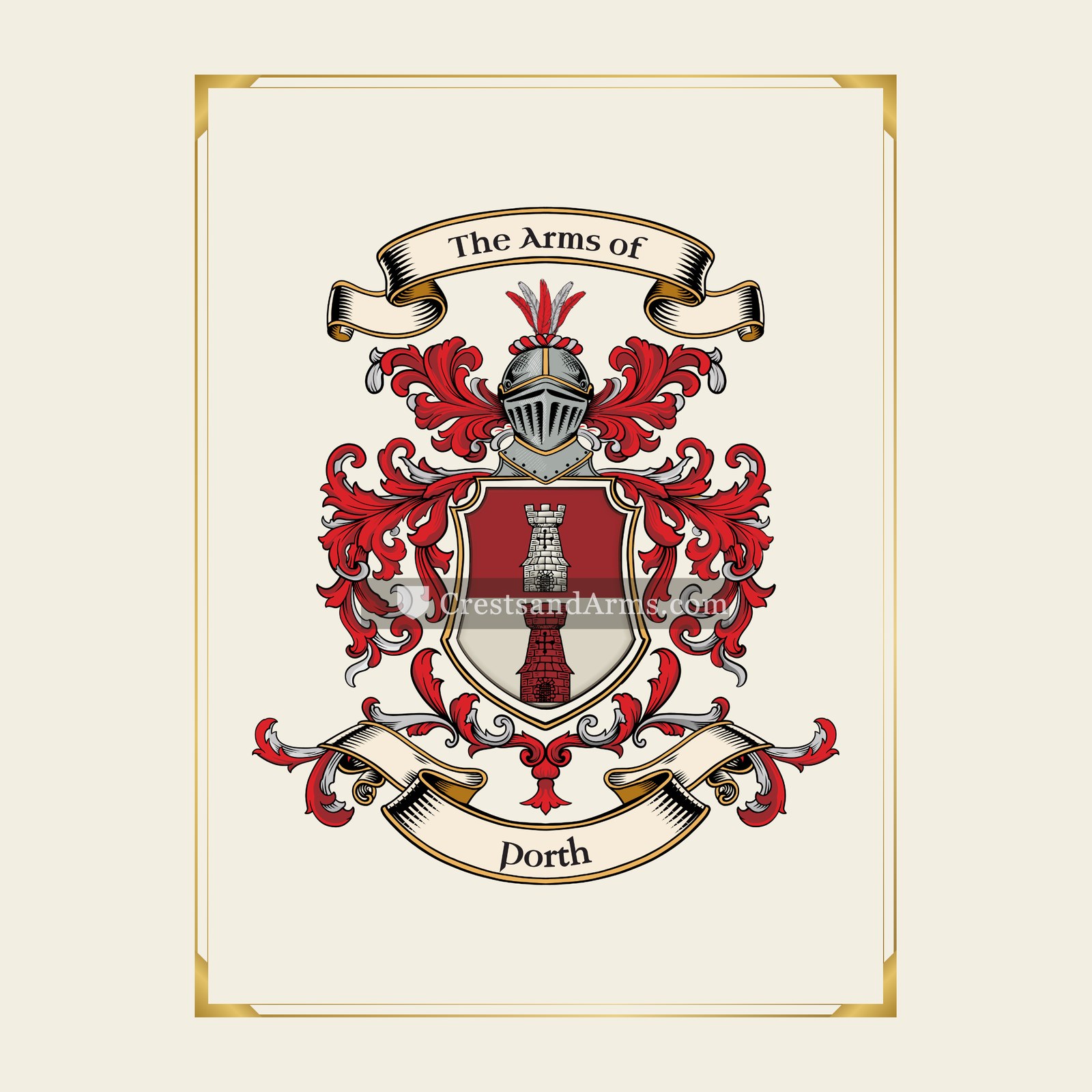 With gold border