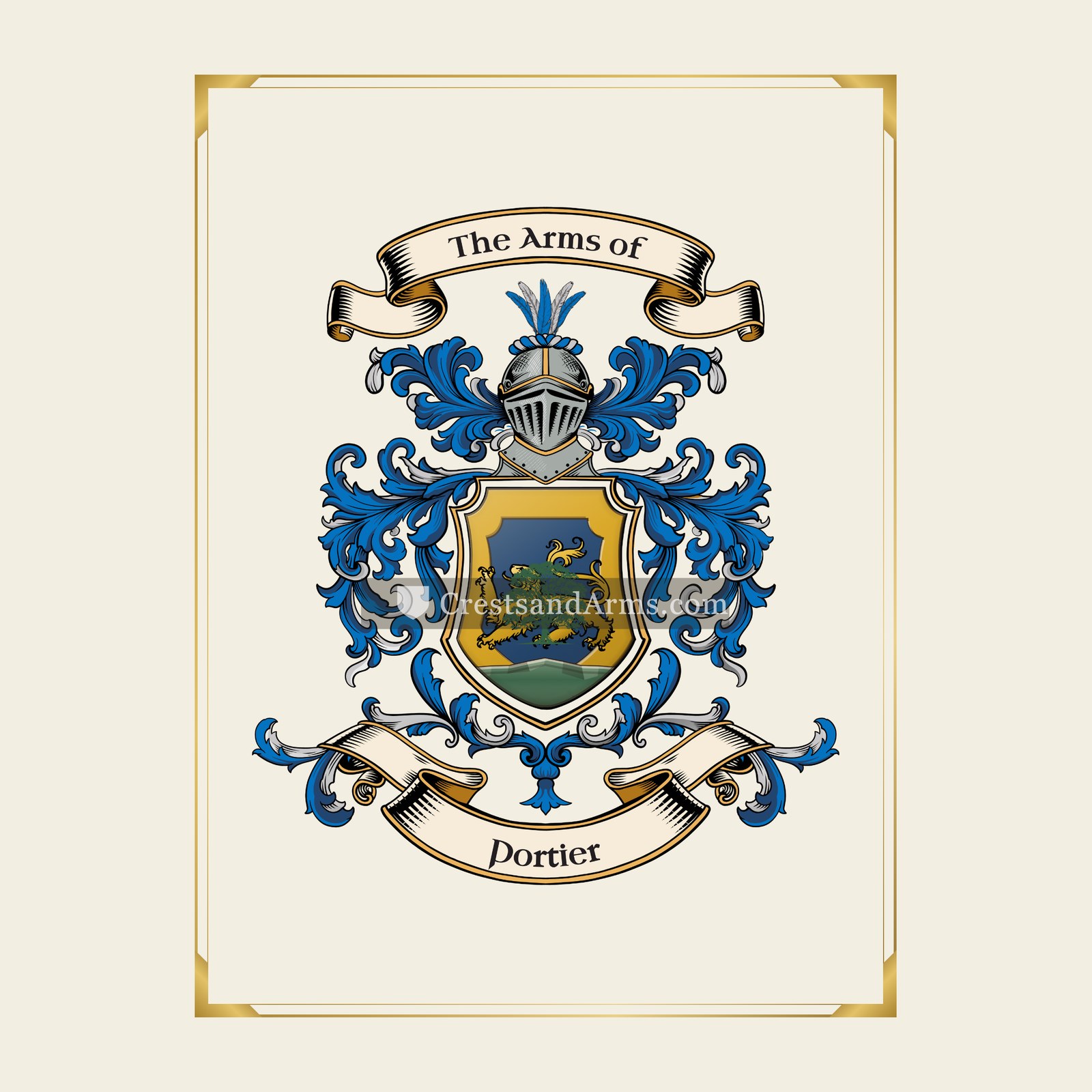 With gold border