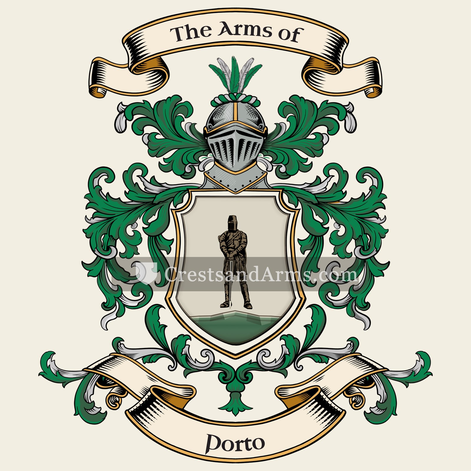 The Porto coat of arms, drawn from the recorded blazon