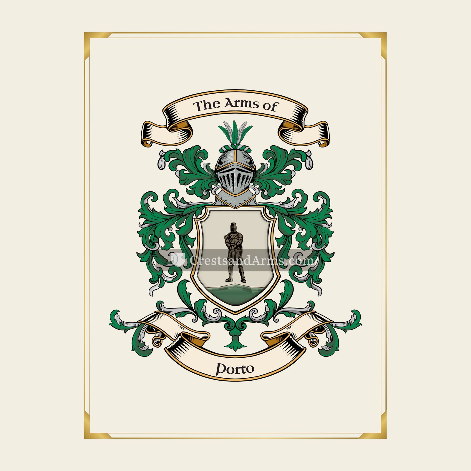With gold border