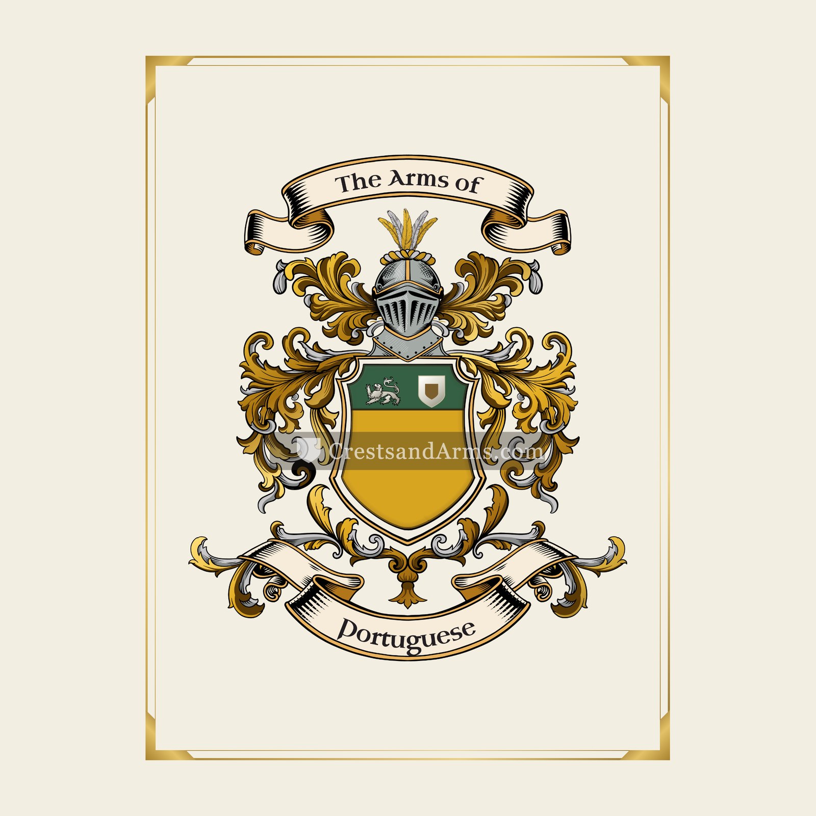 With gold border